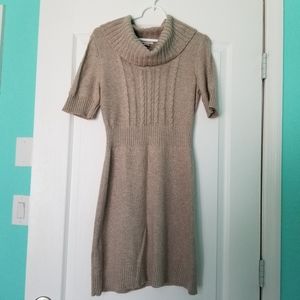 Loft Beige Cowl Neck Sweater Dress